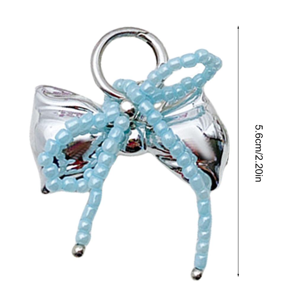 Stylish Bowknot Keychain Beaded Butterfly Bows Pendant for Women's Handbags and Backpacks Colorful Key Chain Ornament