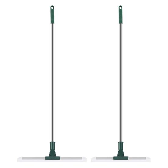 Silikon Zemin Kazıyıcı Paslanmaz Çelik Geri Çekilebilir Saplı Banyo Sileceği Süpürge Fayans Zemin Temizleme Araçları