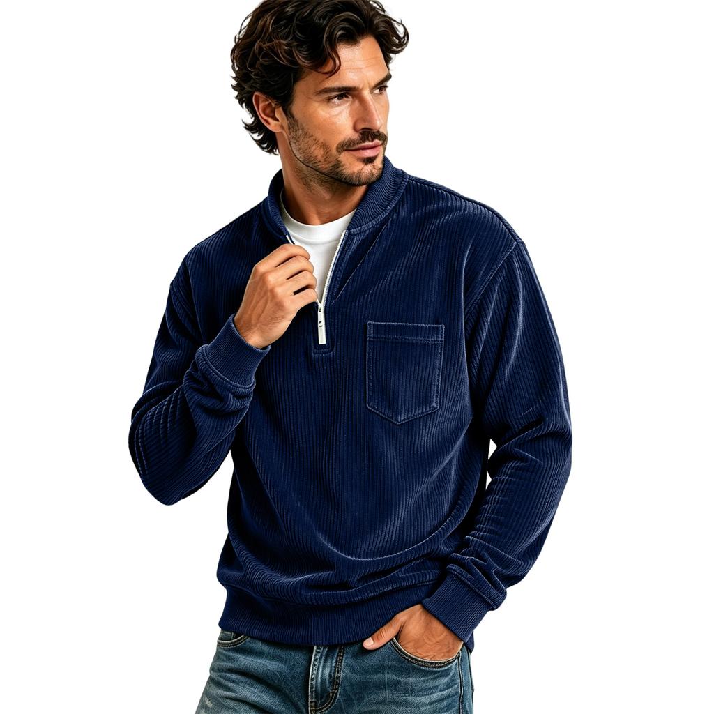 Men's Street Pullover Loose Fit Top with Pockets