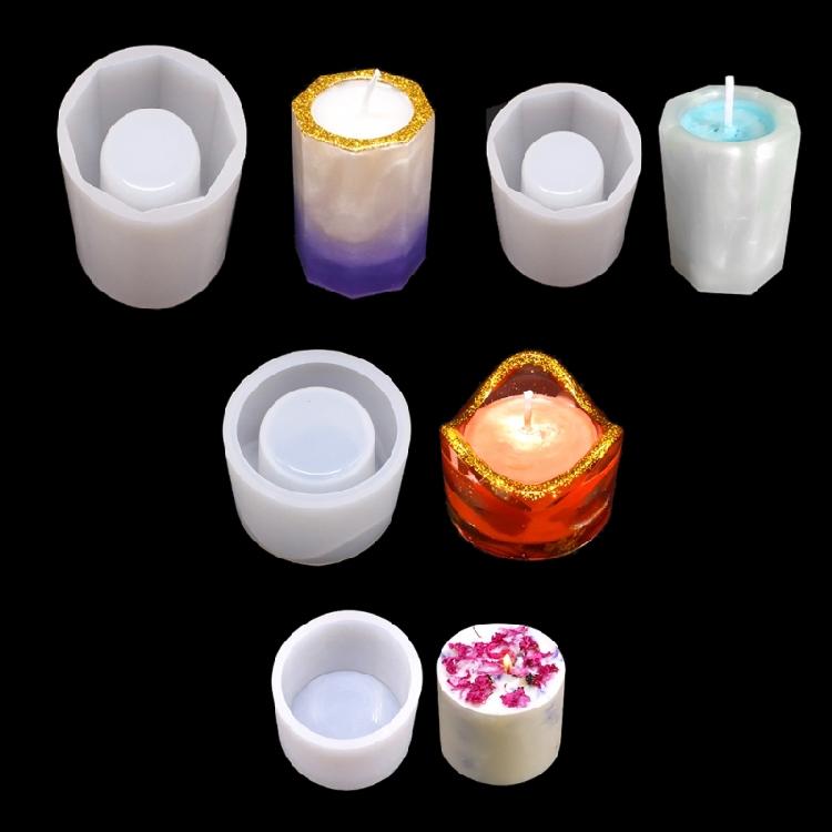 Cylinder Shape Silicones Candle Holders Molds for Making Pen Holders Tealight Candle Holders Home Decoration Art Craft