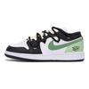 Jordan Air Jordan 1 Slip Resistant Abrasion Resistant Low Top Vintage Basketball Shoes Men's Black Green 553558-131(Team85-)