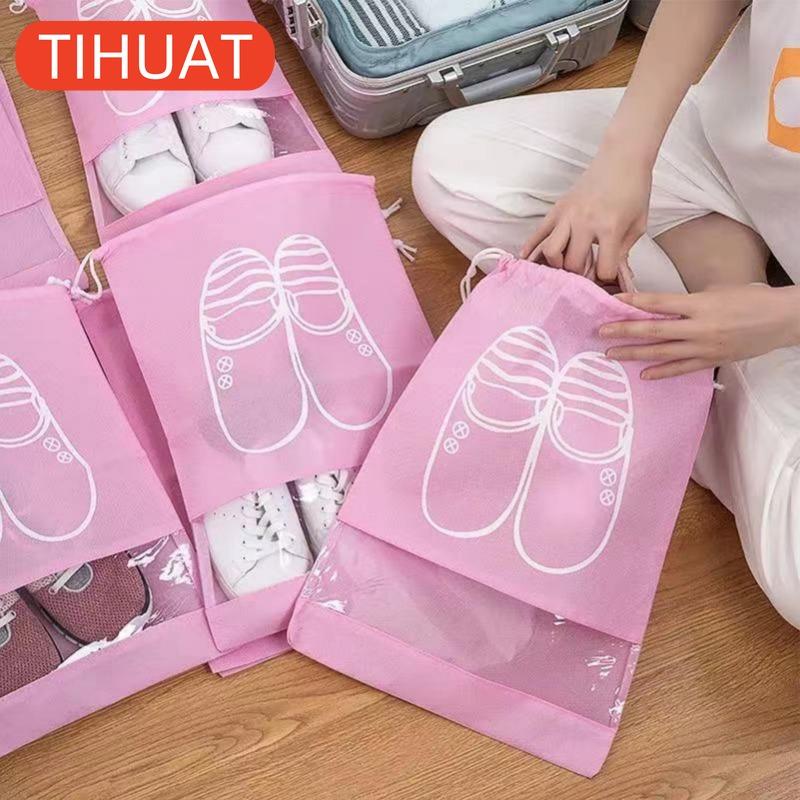 Beutel mit Kordelzug Schuhbeutel Vliesstoff Staubdicht Reise-Schuhüberzugbeutel Schuhaufbewahrungs-Artefakt