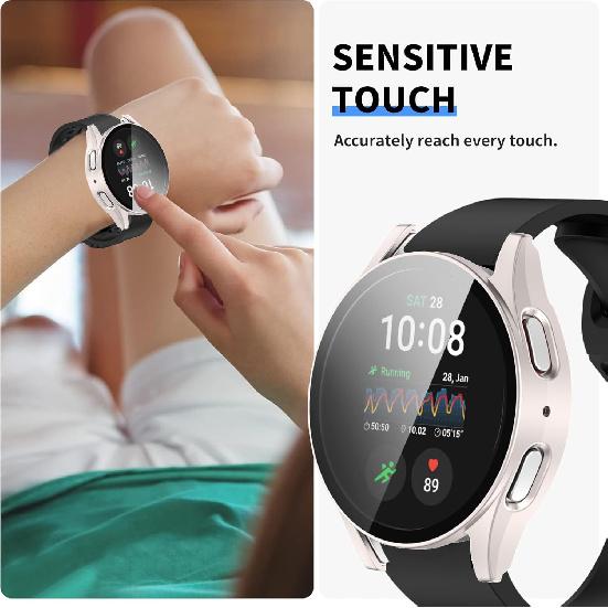 Intended for Samsung Galaxy Watch 7 40mm 44mm Case Built-in Screen Protector Hard PC Rugged Bumper Resistant Protective Face Cover for Galaxy Watch 7