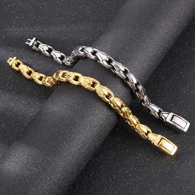 Furnace Vacuum Electroplating 10mm Melon Seed Chain Titanium Steel Men 'S Bracelet 
