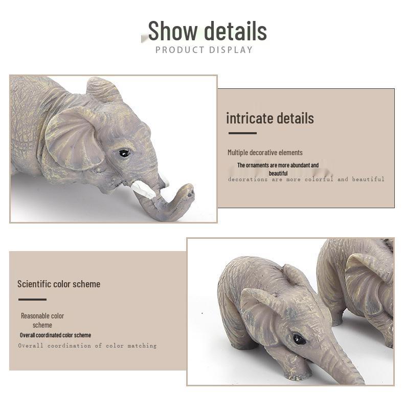 Resin Elephant Figurines: Parent and Baby Elephant Home Decoration