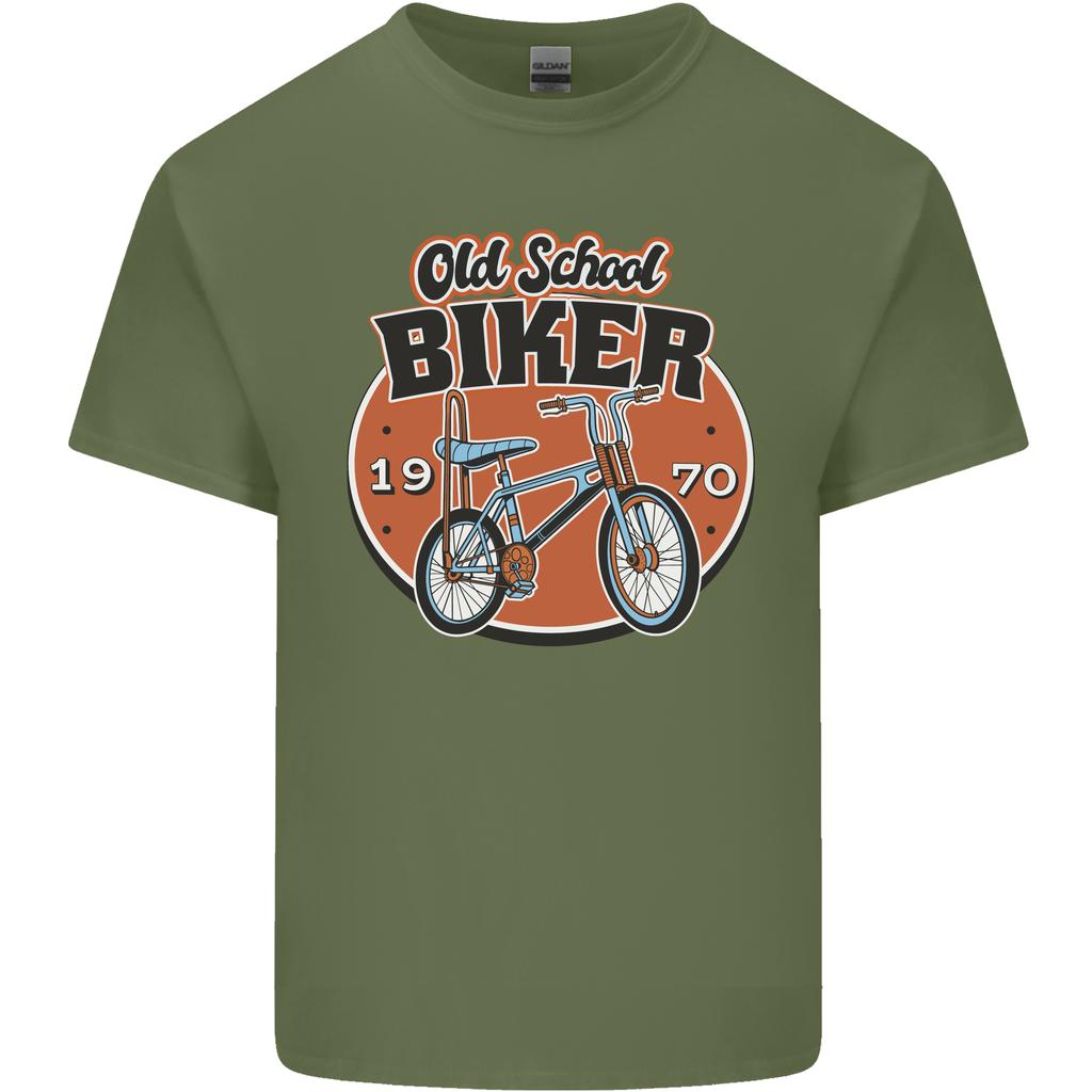 Old School Biker Bicycle Chopper Cycling Unisexs Light Cotton TShirt