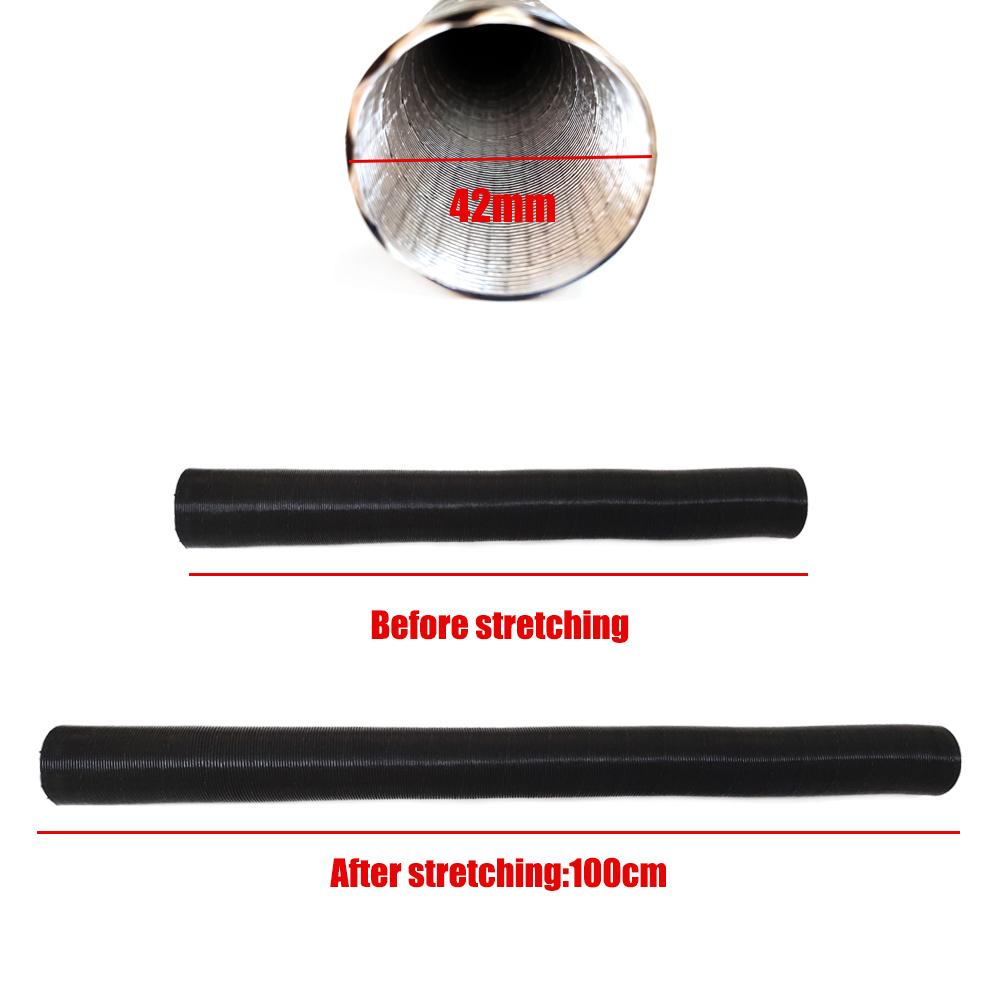 25/42/60/75mm Car Air Heater Duct Ducting Pipe Hose Line Black For Diesel Parking Heater Air Intake Pipe Air Exhaust Pipe 42mm Length 100cm