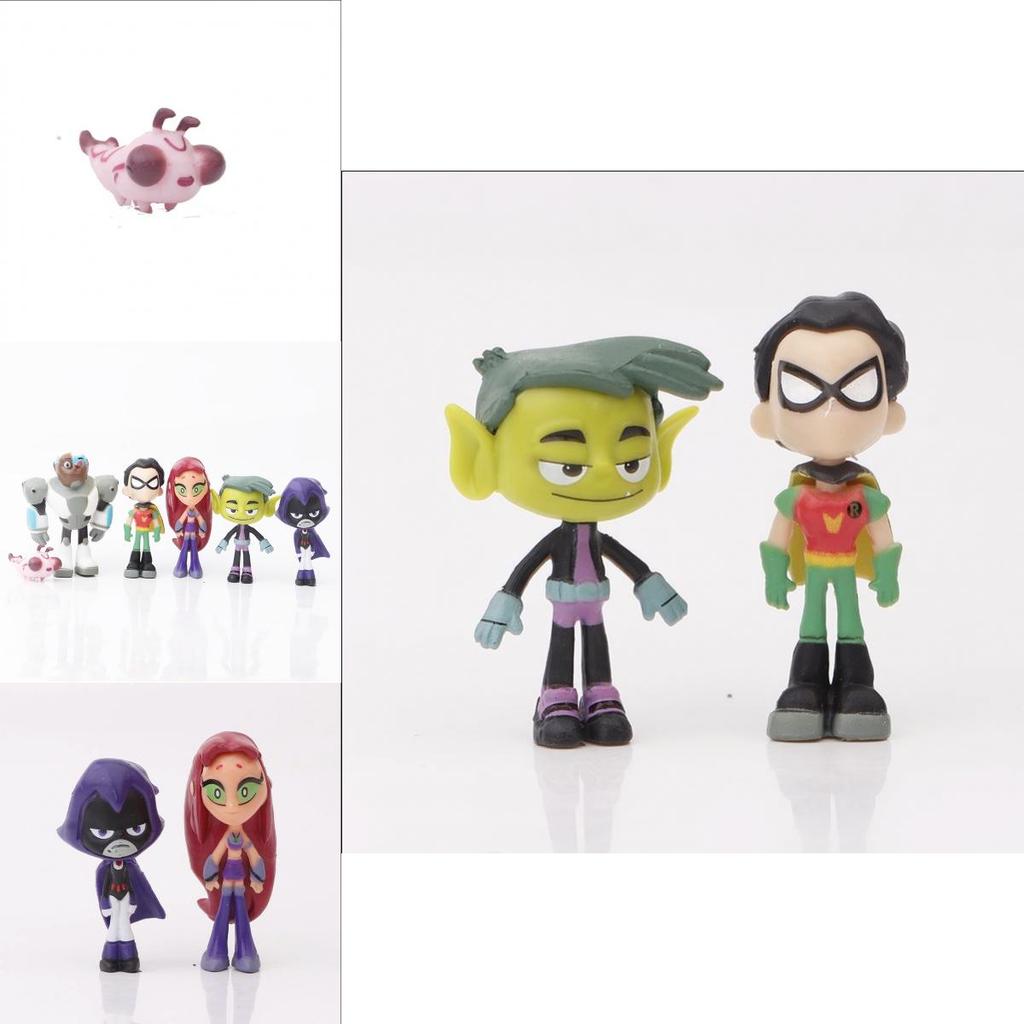 Adorable Teen Titans Go Figure Set Featuring Robin Raven Beast Boy And Starfire