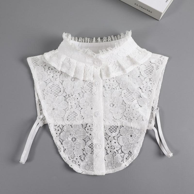 White Lapel Fake Collar Neck Decorative Chiffon Cotton Chocker Women Detachable False Collar Shirt Doll Lace Ladies Half Shirt
