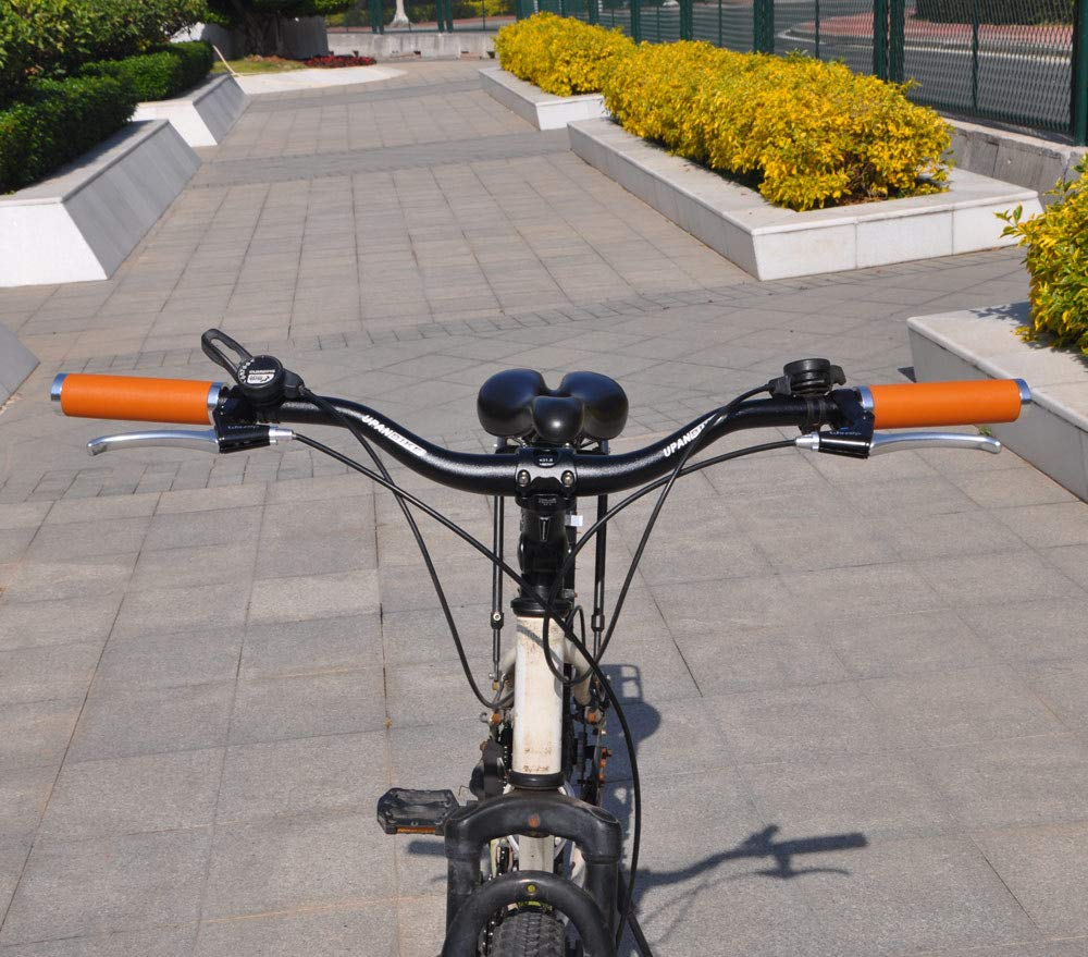 UPANBIKE Bike Grip 7/8" Leather Grip Double Lock Grip for