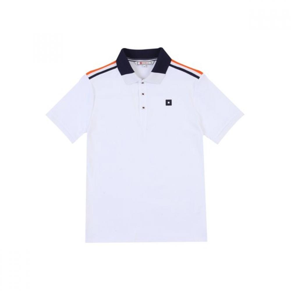 

Onoff Men ShorT Sleeve Color Block Collared T shirT Of9023ga whiTe WHITE/48