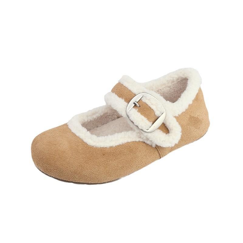 2025 winter new thick fluff shoes women's fashion versatile big head cute ugly Boken shoes comfortable warm cotton shoes