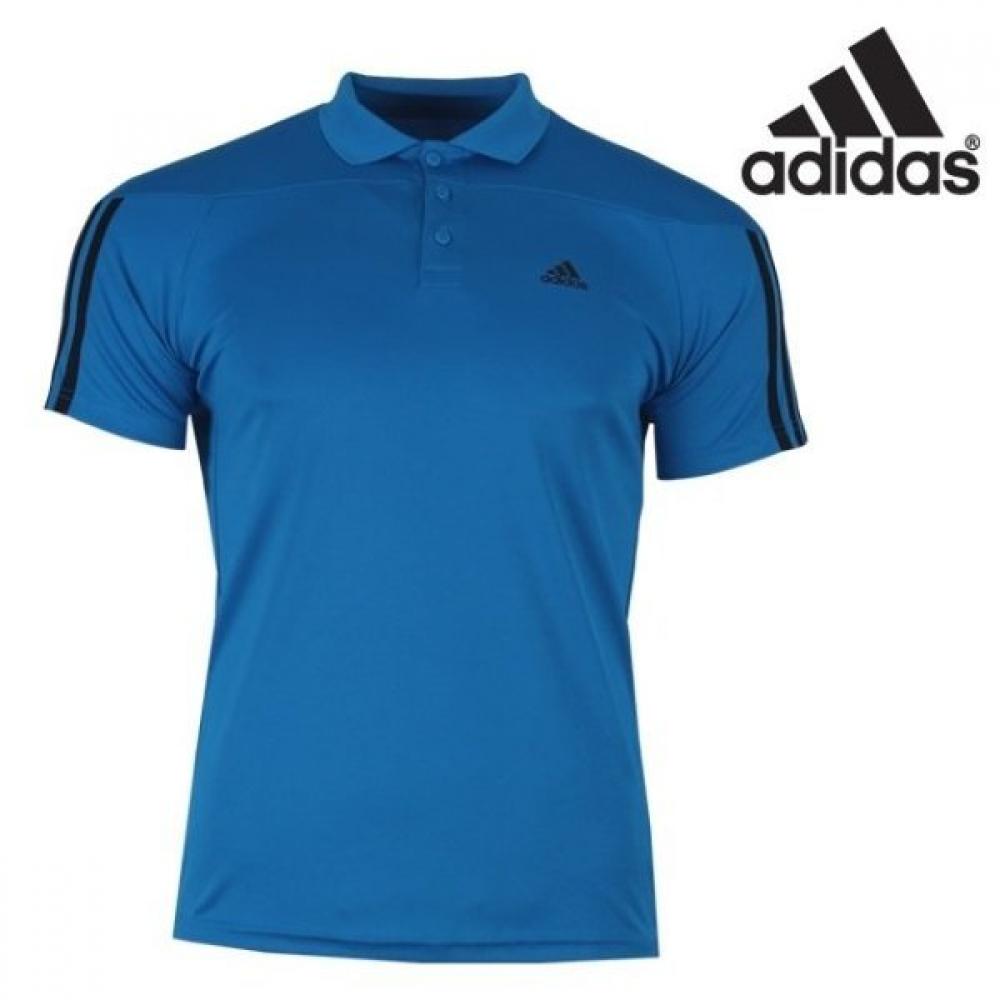 

Adidas Men s BASE Three Line Climalight Collar Short Sleeve T Shirt AJ5755