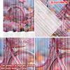 Flat Printing Happy Valentine Day Scene Curtain Pink Bicycle Tulips Digital Printed Polyester Drapes Holiday Curtains Set Of 2 Made