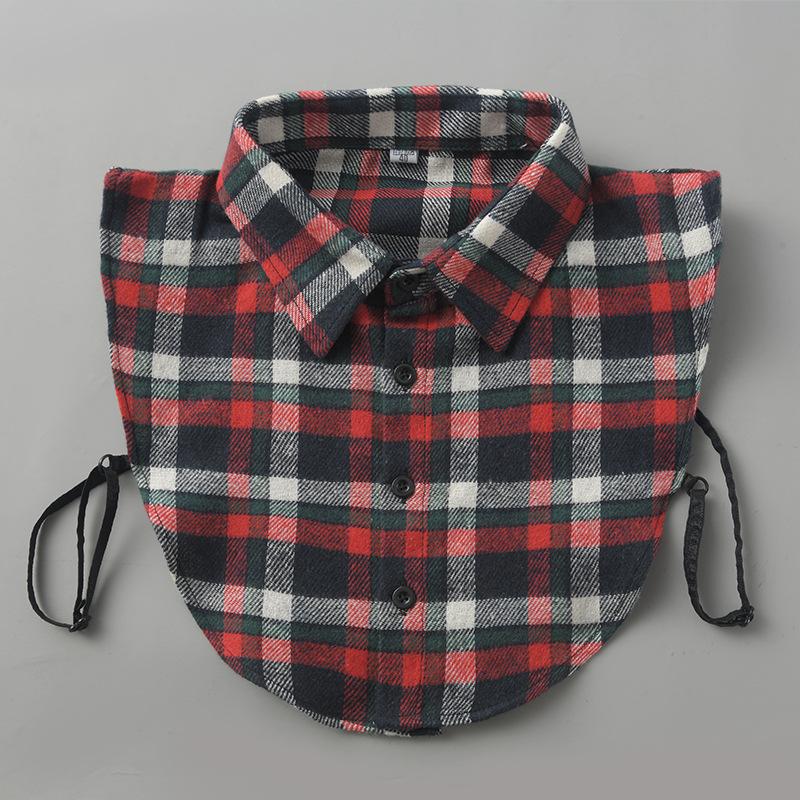 Perfect Match Plaid Fake Collar Shirt Men  Removable False Collar Shirt Fake Collar For Women Men Size 38 To 44 Detachable Nep Kraagie