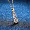 Moissanite Pendant Necklace D Color 14K Gold Plated Light Luxury Small Women
