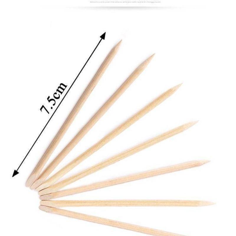 Short Orange Nail Polish Remover, Beauty Wear, Embossed, Dead Skin Stick, Double-ended Wooden Stick