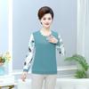 Mom's Bottoming Shirt New Spring Autumn New Printed Blouse Fashion Long Sleeve Round Neck T-shirt XL-5XL