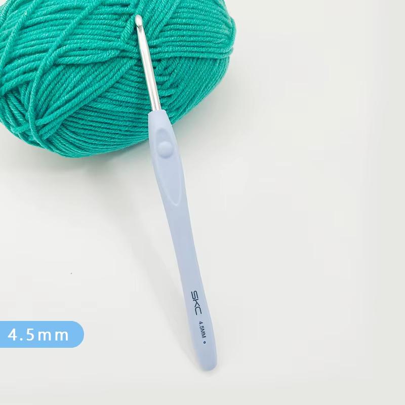 1pc 1.5-6mm Blue Crochet Hook Soft Plastic Handle Aluminum Knitting Needle for Women Adults Kids Children Beginners
