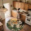 Leaf Tiger,Round Area Rug,Carpet Rug for Living Room Bedroom Sofa Playroom Decor,Non-slip Floor Mat