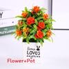 Artificial Rose Flower Letter Flower Pot Potted Plant For Living Office Room