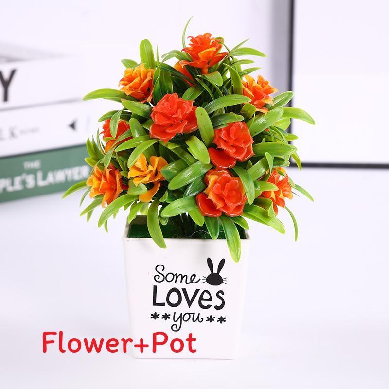 Artificial Rose Flower Letter Flower Pot Potted Plant For Living Office Room