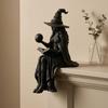 Con Palla Libro Strega di Halloween Sitter per Scaffale Palla di Cristallo Statua di Strega Decorazione per Libreria