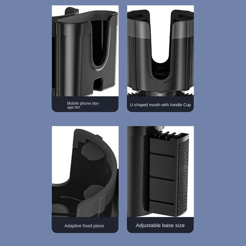 Car-mounted Water Cup Holder and Mobile Phone Holder, Multifunctional Car Cup Holder Extender, Large-sized Beverage Cup Holder