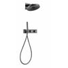 Bathroom Shower Faucet Set Brass Wall Mounted Gray Rainfall style Shower Brush Gold /Gray Finished 2 Functions Shower Faucet