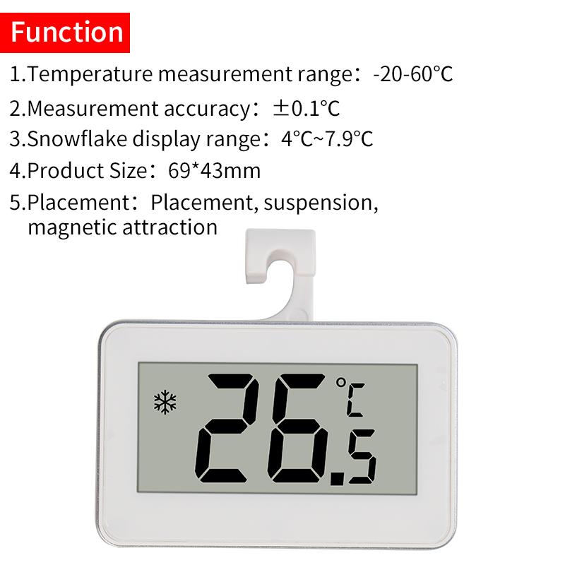 Fridge Thermometer With Hook Anti-Humidity Refrigerator Freezer Electric Digital Thermometer Temperature Monitor LCD Display 1009