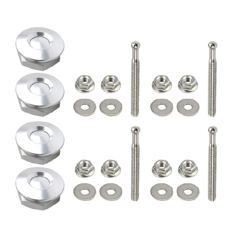 4Pcs Lock Clip Quick Release Fasteners Lock Quick Hood Pins Lock Car Bumper Hood Pin Lock Vehicle Hood Pins серебряный