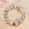 Original natural crystal white crystal single circle powder crystal top bead bracelet, simple style light luxury women's jewelry