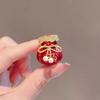 Festive Red Brooch, Exquisite Small Lucky Bag for Women, Corsage, High-end and Elegant Blessing Pin, Suit Accessory