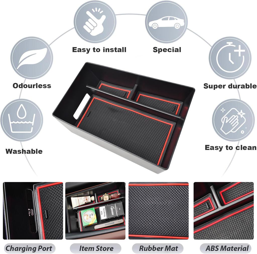 Armrest Storage Box Tray For BMW X5/G05 X7/ G07 2019-2025 X6/G06 2020-2025 Center Console Organizer Secondary Box Accessories