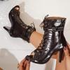 Sexy Large Size Women's Sandals Open Toe Knot Fashion High Heel Booties Fish Mouth Elegance Sexy Single Roman Sandals