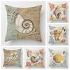 Autunno Decorazione Casa Fodera Cuscino da Lancio Copricuscino per Divano 45x45cm 45 * 45 50x50 40x40 Elementi Oceanici Estetica Soggiorno