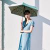 estaa Sun and Rain Gradient Dot Heat Sun UV Mint Green (Esta) Women's Parasol, Umbrella, Foldable, Compact, Pattern, Shielding, Protection, Cut, 50cm,
