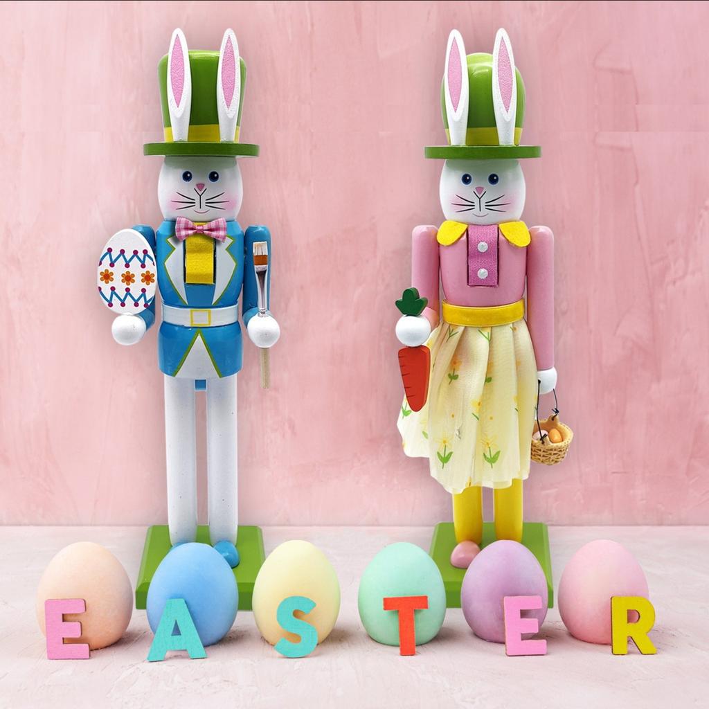 Osterhase Nussknacker Holzornament Für Feiertagsdekoration