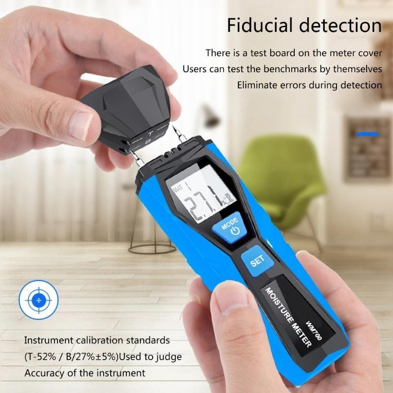 Digital Moisture Detector Meter Tester Temperature & Humidity Testing Water Leak Detector Moisture Tester Pin