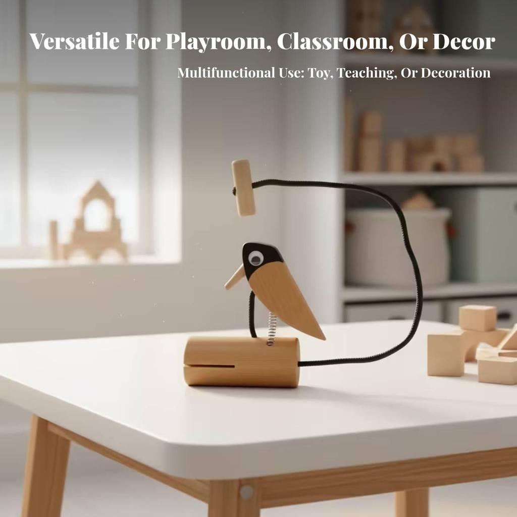 Vogelhackspielzeug Lehrmaterial Holzoptik Kopf Vogelfigur für Vorschullehrer, Vorschulkinder