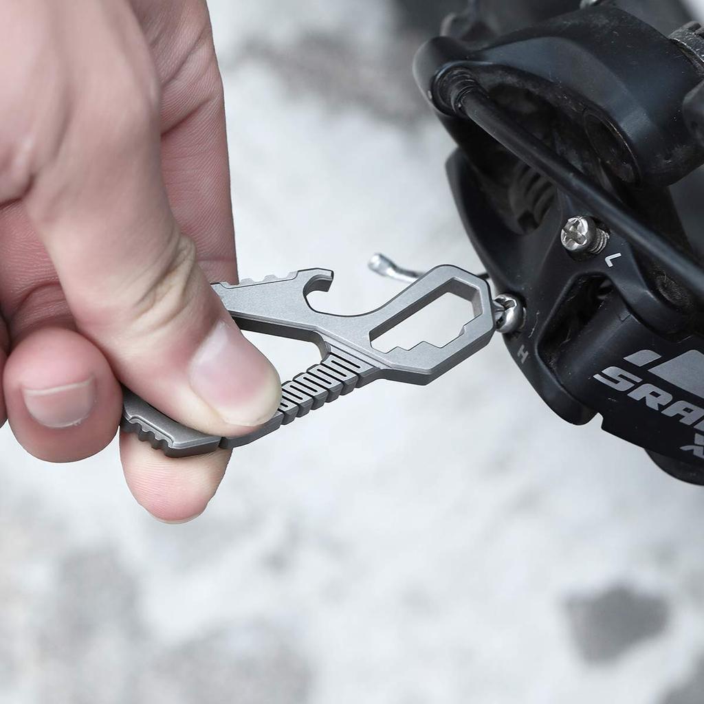 FEGVE Titanium Keychain Bottle Opener Mini Multifunctional EDC Tool