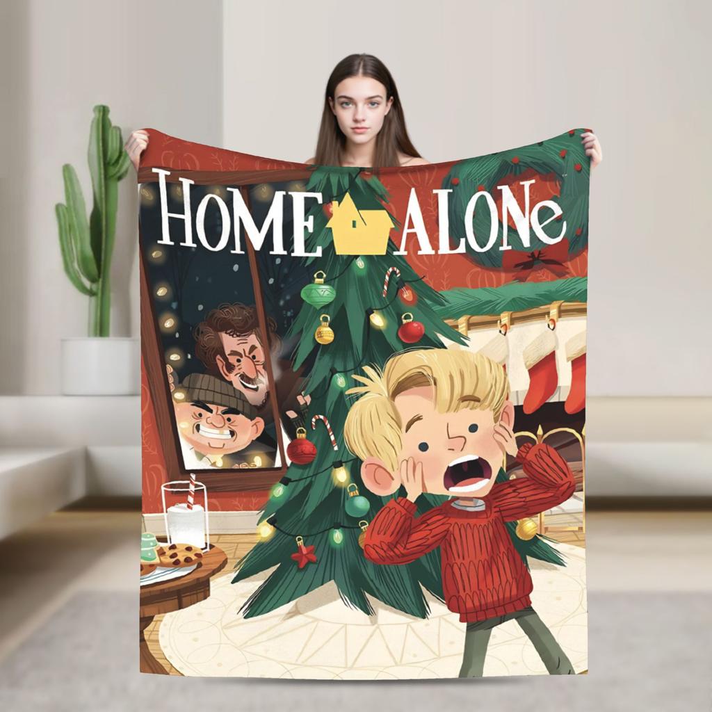 Home Alone Kevin Comedy Wool Fashion Blanket Xmas Merry Christmas Funny Throw Fashion Blanket for Home 125*100cm Super Soft