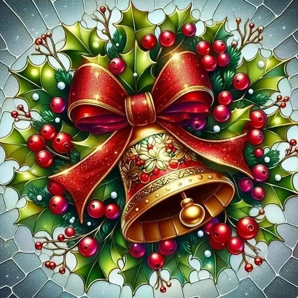 DIY 5D Diamond Painting Christmas Wreath Mosaic Candle Full Drill Embroidery Flower Crafts Art Supplies Unique Gift
