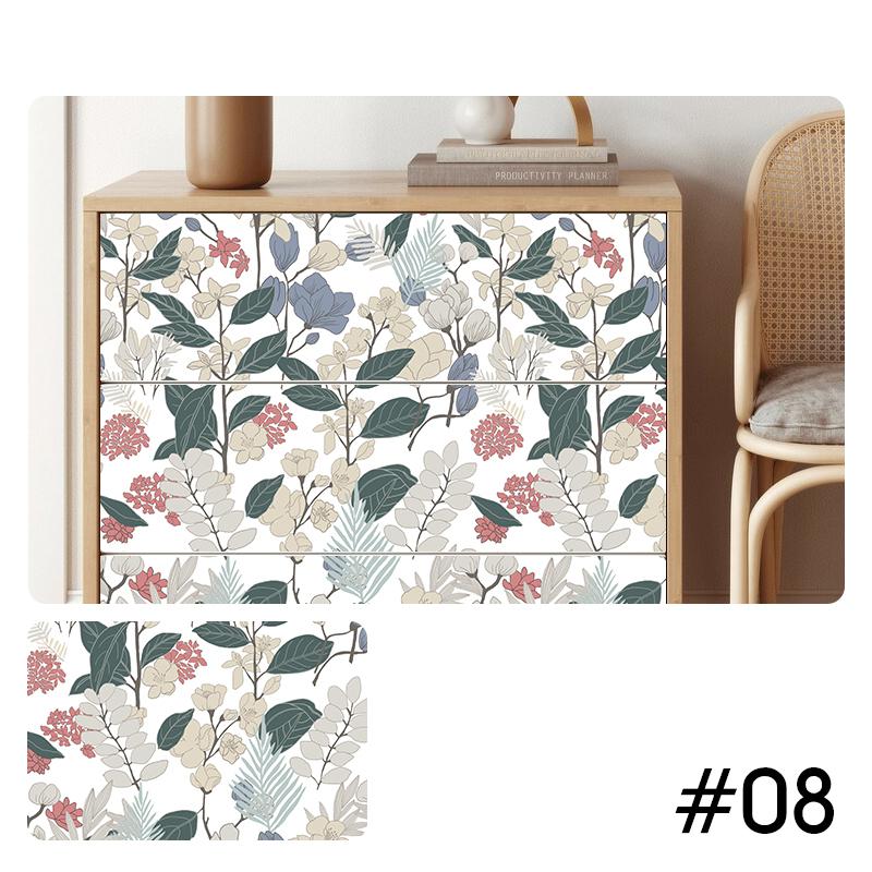 PVC Waterproof Self Adhesive Wallpaper For Wardrobe Cupboard Door Decor Vinyl Refurbishment Decals Cabinet Furniture Stickers