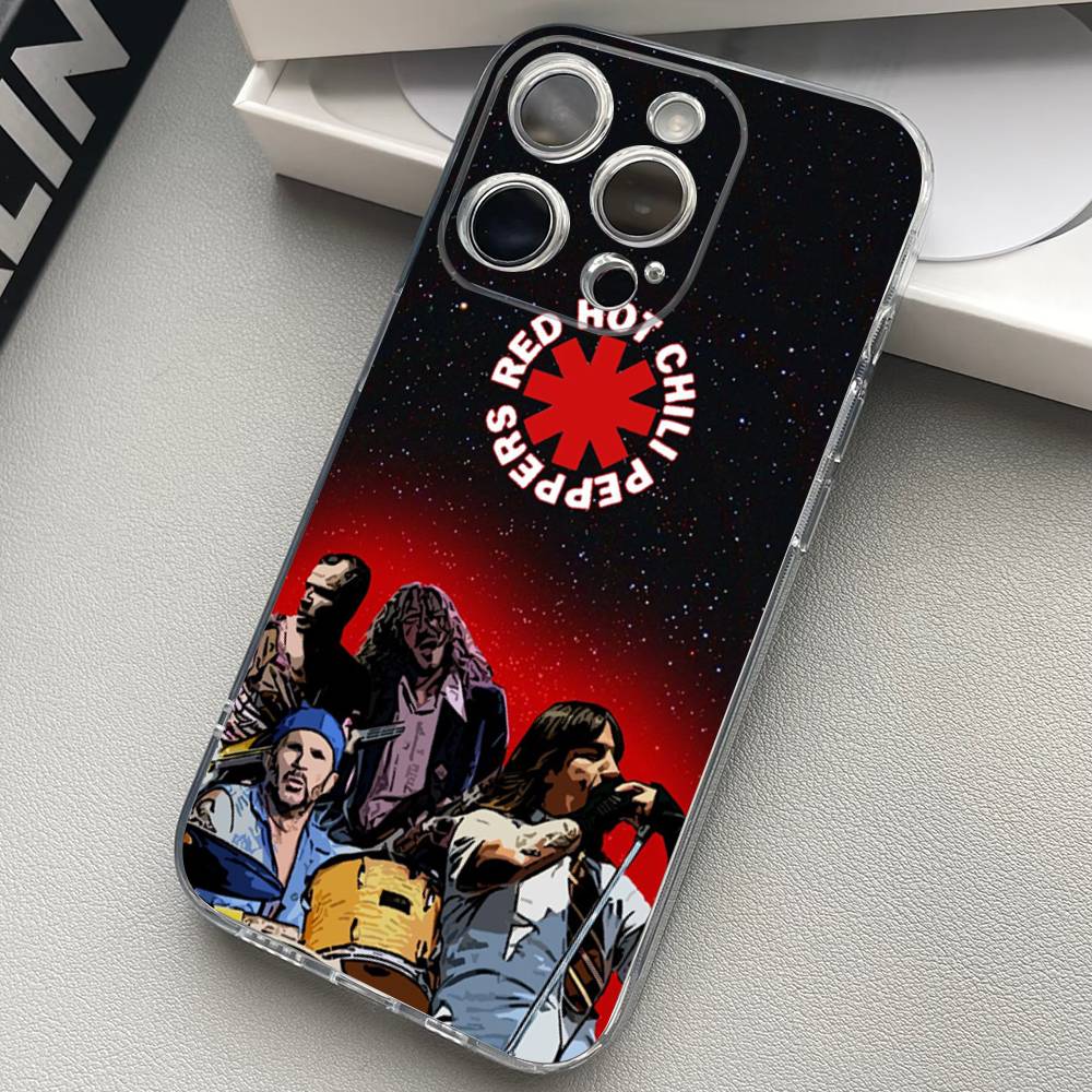 R-Red Hot Chili Peppers Silicone Phone Case Material For iPhone 17 16 15 11 12 13 14 Pro Max Mini Plus Soft TPU