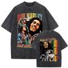 Wassen Vintage Reggae Bob Marley One Love Grafische Print T-shirts Unisex Dameskleding Casual Katoen Retro T-shirts S Streetwear