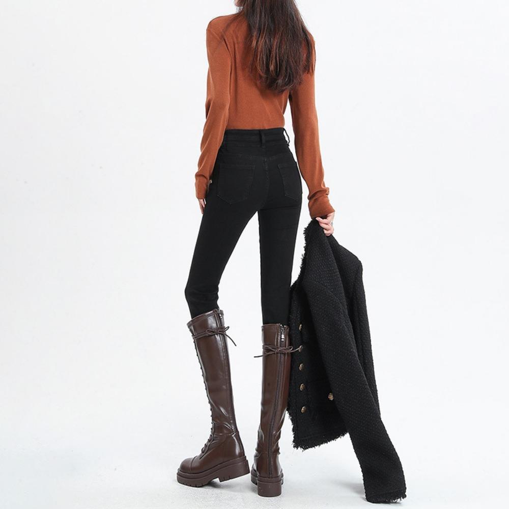 Casual skinny small-footed jeans women's autumn and winter 2025 new high-waisted and thin small pencil jeans