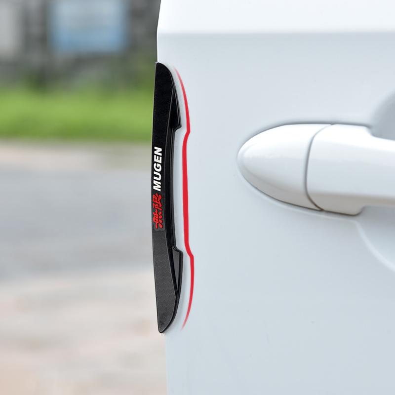 4Pcs Car Door Anti-collision Strips Bumper Protector Sticker For Honda Hrv Jazz City Fit Accord Odyssey Civic Mugen Power Typer