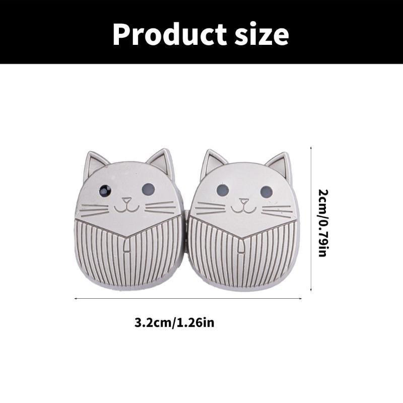 J0MC 4 Pairs Cats Jeans Waist Buckles Jeans Button Pins Trousers Waist Tightener