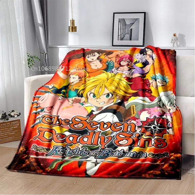 Thicken Blanket Anime The Seven Deadly Sins Printed Flannel Blankets for Beds Sofas Warm Bed Sheet Soft Blanket